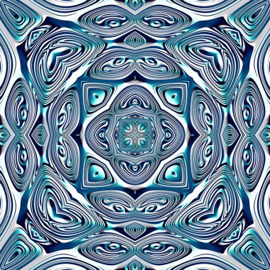 Soyut dijital fraktal model. Simetrik rahatlama süsü.