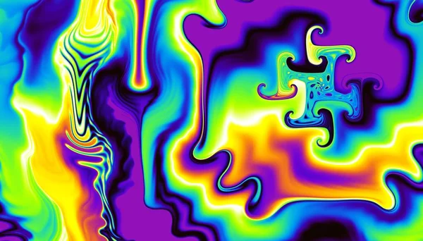 Abstraktní Digitální Fraktál Psychedelická Vlnitá Textura — Stock fotografie