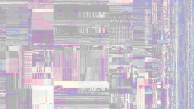 Objelerin kodlayıcısı olan soyut doku. İğrenç bir Datamoshing kalıbının taklidi. Görünüm oranı 16: 9