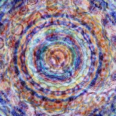 Klasik grunge mandala süs deseni. Kare arkaplan.