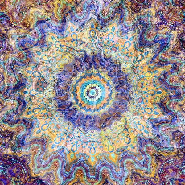 Vintage Grunge Mandala Μοτίβο Στολίδι Τετράγωνο Φόντο — Φωτογραφία Αρχείου