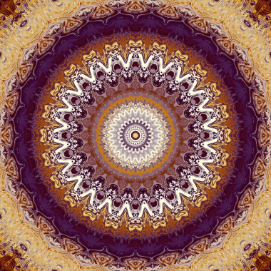 Soyut dijital fraktal model. Yuvarlak mandala dekoratif desen.