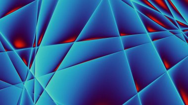 Soyut dijital fraktal model. Soyut fütürist teknoloji görüntüsü. Görünüm oranı 16: 9 olan yatay arkaplan