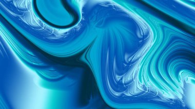 Soyut dijital fraktal model. Görünüm oranı 16: 9 olan yatay arkaplan Psikedelik dalgalı doku.