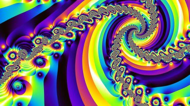 Soyut dijital fraktal model. Soyut fütürist teknoloji görüntüsü. Görünüm oranı 16: 9 olan yatay arkaplan