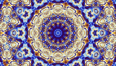 Soyut dijital geometrik desen. Yatay oryantasyon. Art Nouveau stilinde simetrik dekoratif süsleme deseni