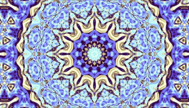 Soyut dijital geometrik desen. Yatay oryantasyon. Art Nouveau stilinde simetrik dekoratif süsleme deseni