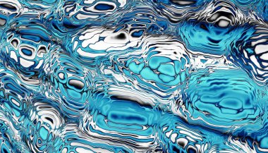 Soyut fütüristik arka plan. Yatay görüntü. Psikedelik dalgalı desen.