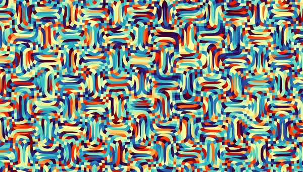Абстрактный Цифровой Геометрический Шаблон Горизонтальная Ориентация Психоделическая Волнистая Текстура — стоковое фото