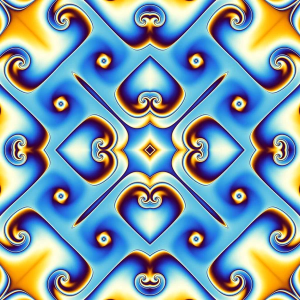 Abstract Digital Geometrical Pattern Symmetric Ornate Pattern — Stock Photo, Image