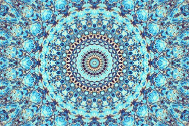 Soyut dijital fraktal model. Yuvarlak mandala dekoratif desen.