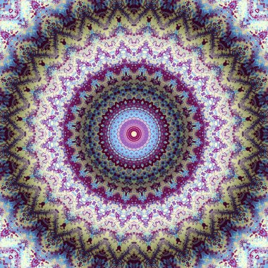 Soyut dijital fraktal model. Yuvarlak mandala dekoratif desen.