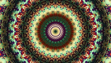 Soyut dijital fraktal model. Yuvarlak mandala dekoratif desen.