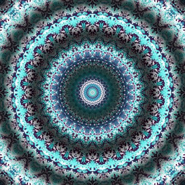 Soyut dijital fraktal model. Yuvarlak mandala dekoratif desen.