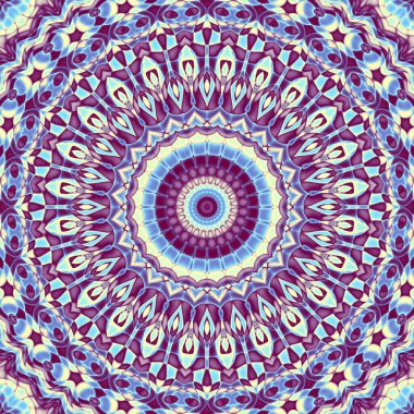 Soyut dijital fraktal model. Yuvarlak mandala dekoratif desen.