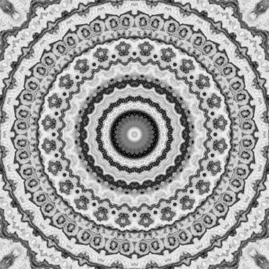 Soyut dijital fraktal model. Yuvarlak mandala dekoratif desen.
