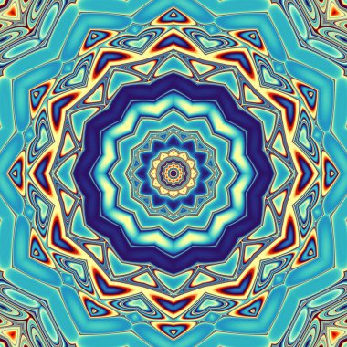 Soyut dijital fraktal model. Yuvarlak mandala dekoratif desen.