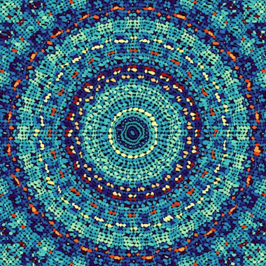 Soyut dijital fraktal model. Yuvarlak mandala dekoratif desen.