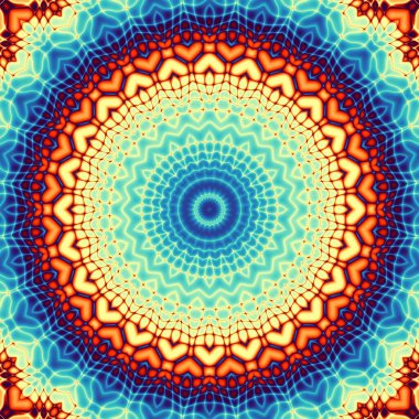 Soyut dijital fraktal model. Yuvarlak mandala dekoratif desen.