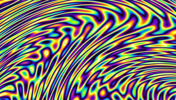 Patrón Fractal Digital Abstracto Psicodélico Arco Iris Colores Textura Ondulada —  Fotos de Stock