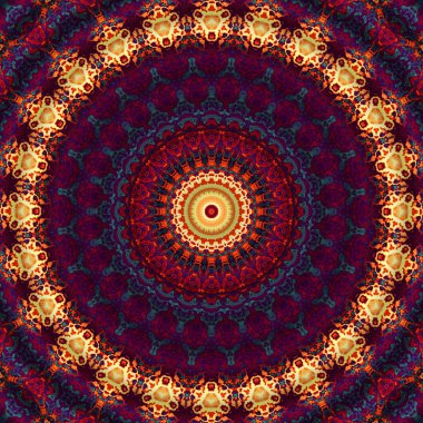 Soyut dijital fraktal model. Yuvarlak mandala dekoratif desen.