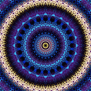 Soyut dijital fraktal model. Yuvarlak mandala dekoratif desen.