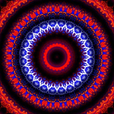 Soyut dijital fraktal model. Yuvarlak mandala dekoratif desen.