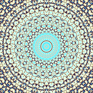 Soyut dijital fraktal model. Yuvarlak mandala dekoratif desen.