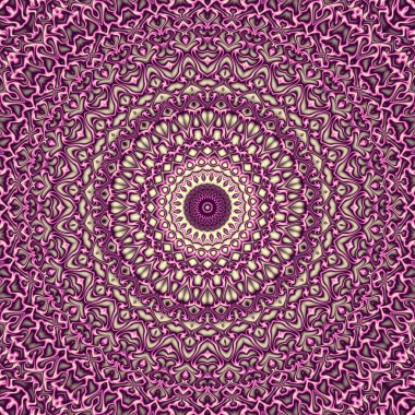 Soyut dijital fraktal model. Yuvarlak mandala dekoratif desen.