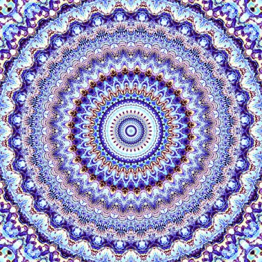 Soyut dijital fraktal model. Yuvarlak mandala dekoratif desen.