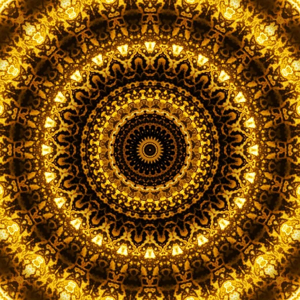 Abstrakt Digitalt Fraktalmönster Rund Mandala Dekorativa Prydnad Mönster — Stockfoto