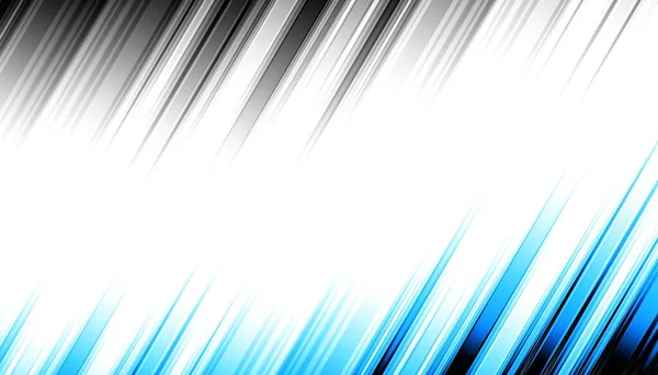 Abstract Digitaal Fractal Patroon Horizontale Oriëntatie Expressieve Gebogen Blauwe Lijnen — Stockfoto