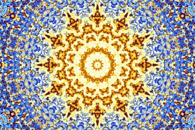 Soyut dijital fraktal model. Yuvarlak mandala dekoratif desen.