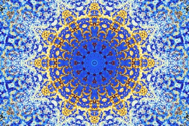 Soyut dijital fraktal model. Yuvarlak mandala dekoratif desen.