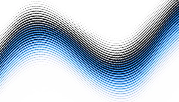 Patrón Fractal Digital Abstracto Orientación Horizontal Expresivas Líneas Azules Curvas — Foto de Stock