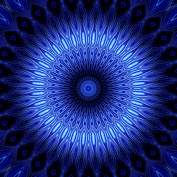 Абстрактний Цифровий Фрактальний Візерунок Синя Мандала Декоративний Орнамент Візерунок — стокове фото