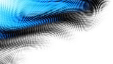 Soyut dijital fraktal model. Yatay oryantasyon. Beyaz arkaplanda çarpık mavi çizgiler.