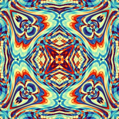 Soyut dijital fraktal model. Art Nouveau stilinde simetrik dekoratif süsleme deseni.