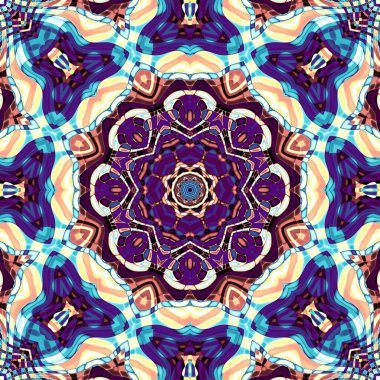 Soyut dijital fraktal model. Art Nouveau stilinde simetrik dekoratif süsleme deseni.