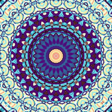 Soyut dijital fraktal model. Art Nouveau stilinde simetrik dekoratif süsleme deseni.