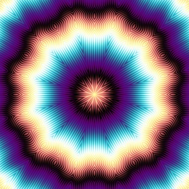 Soyut dijital fraktal model. Yuvarlak mandala dekoratif desen.