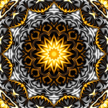 Soyut dijital fraktal model. Yuvarlak mandala dekoratif desen.