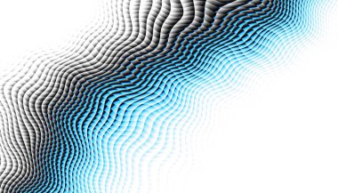 Soyut dijital fraktal model. Beyaz arkaplanda dalgalı doku.