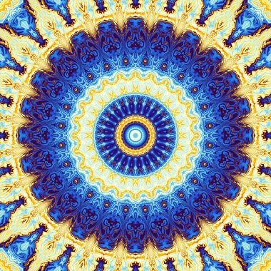 Soyut dijital fraktal model. Yuvarlak mandala dekoratif desen.