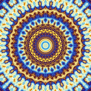 Soyut dijital fraktal model. Yuvarlak mandala dekoratif desen.