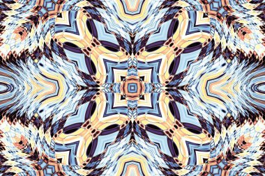 Soyut dijital fraktal model. Soyut klasik süs dokusu. Art Nouveau stilinde simetrik dekoratif süsleme deseni.