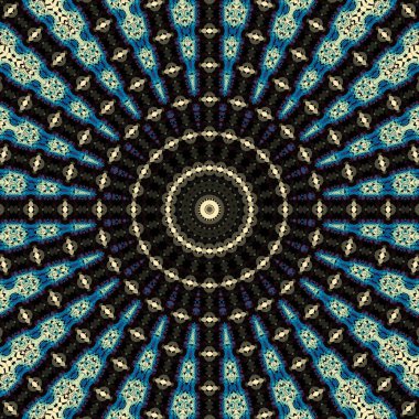 Soyut dijital fraktal model. Yuvarlak mandala dekoratif desen.
