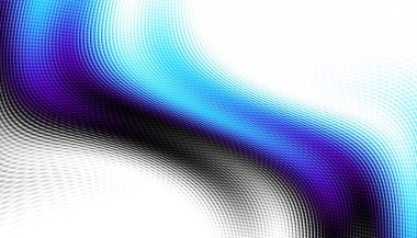 Soyut dijital fraktal model. Yatay oryantasyon. Beyaz arkaplanda çarpık mavi çizgi.