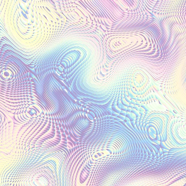 概要ディジタルフラクタルパターン パステルカラーのガンマ サイケデリック波状テクスチャ — ストック写真