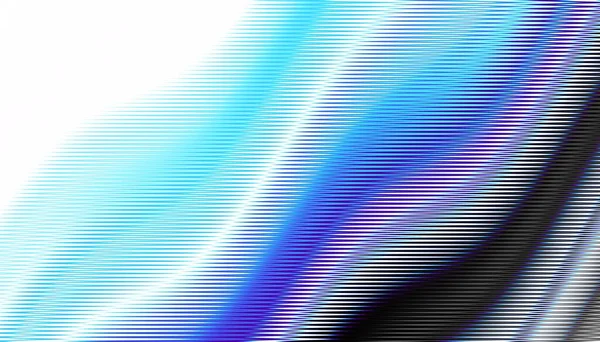 Abstract Digital Fractal Pattern Horizontal Orientation Expressive Curved Blue Line — Stock Photo, Image